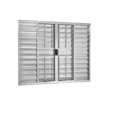 Veneziana Alumínio 6 Folhas de Correr Com Grade 100x150cm - Perfilax