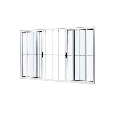Vitrô Alumínio 4 Folhas Branca de Correr com Grade 100x120cm - Perfilax