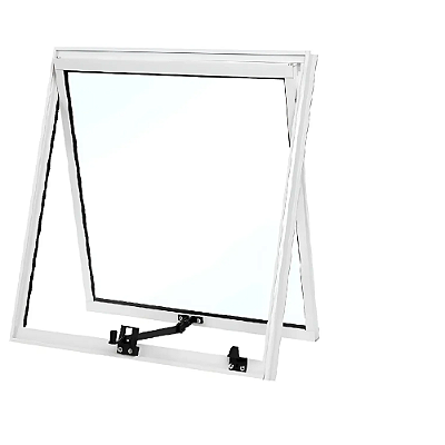 Vitrô Alumínio Max-ar Branca 60X60cm Jateado - Perfilax