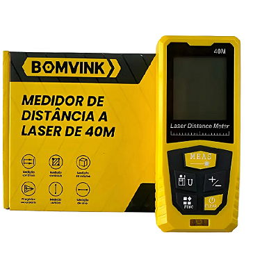 Medidor de Distância a Laser 40m BOM-6544 - Bomvink