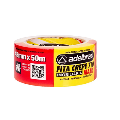 Fita Crepe 48mmX50Mts Uso Geral 710 Adelbras