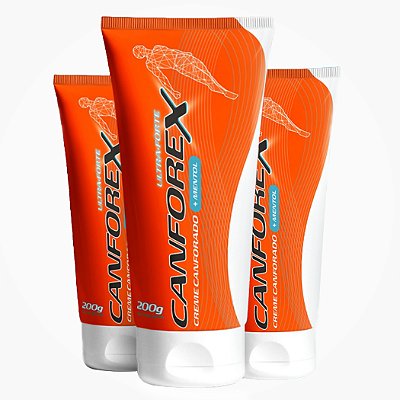 Kit com 3 Canforex Creme Canforado 200g