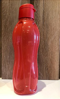 GARRAFA ECO TUPPER 500ml -  VERMELHA COM GLITTER