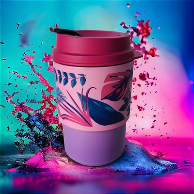 COPO PARA VIAGEM FLORAL 350ml
