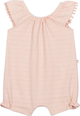 MACACÃO CURTO BEBÊ MENINA EM MALHA ROSA | NINI & BAMBINI (6M)