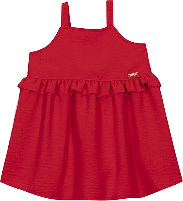 VESTIDO DE ALÇAS BEBÊ MENINA VERMELHO | NINI & BAMBINI (6M)