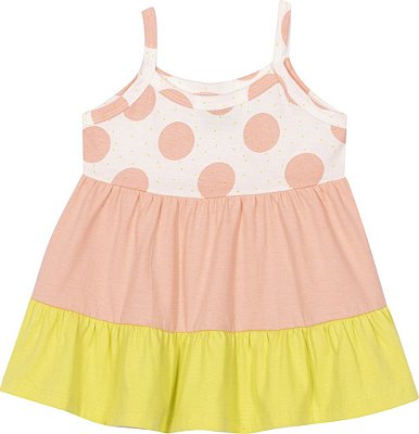 VESTIDO INFANTIL MENINA COLORIDO POÁ | JACA-LELÉ (3M A 2 ANOS)