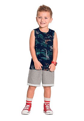 CONJUNTO INFANTIL MENINO DINO MARINHO | ALAKAZOO (2 ANOS)