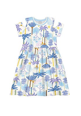 VESTIDO INFANTIL MENINA ESTAMPADO LILÁS | ALAKAZOO (4 ANOS)