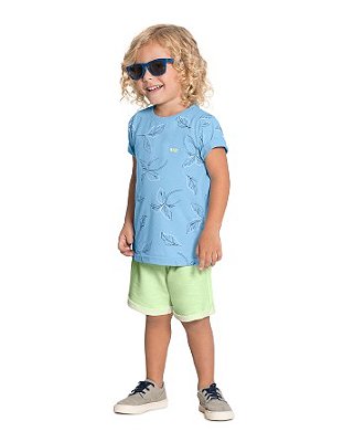 CONJUNTO INFANTIL MENINO AZUL E VERDE | ALAKAZOO (2 ANOS)