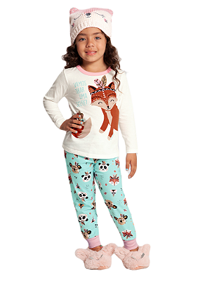 PIJAMA INFANTIL MENINA BRILHA NO ESCURO | ALAKAZOO (8 / 10 ANOS)