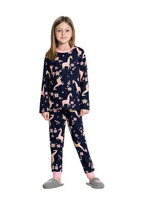 PIJAMA INFANTIL MENINA MOLETOM FELPADO | ALAKAZOO (1 ANO)