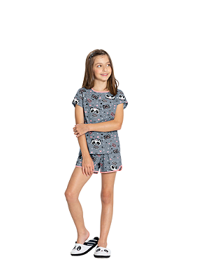 PIJAMA INFANTIL MENINA ESTAMPADO PANDA | ALAKAZOO (6 ANOS)