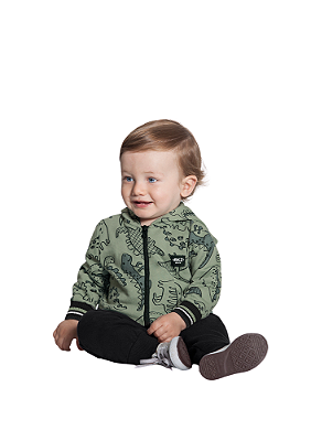 CONJUNTO BEBÊ MENINO MOLETOM FELPADO DINO | ALAKAZOO (6M / 9M)