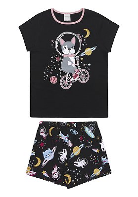 PIJAMA INFANTIL MENINA BRILHA NO ESCURO | ALAKAZOO (10 ANOS)