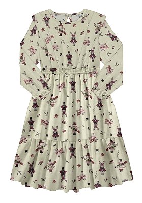 VESTIDO MIDI INFANTIL MENINA ESTAMPADO | ALAKAZOO (8 ANOS)