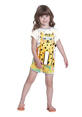 PIJAMA INFANTIL MENINA ESTAMPA BRILHA NO ESCURO | ALAKAZOO (6 ANOS)