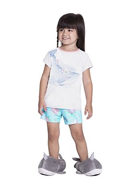 PIJAMA INFANTIL MENINA ESTAMPADO AVELUDADO | ALAKAZOO (2 A 10 ANOS)