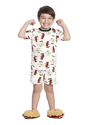 PIJAMA INFANTIL MENINO OFF-WHITE ESTAMPADO | ALAKAZOO (1 A 10 ANOS)