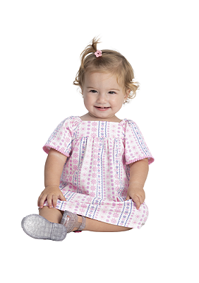 VESTIDO INFANTIL MENINA MALHA TEXTURIZADA | ALAKAZOO (3M A 1 ANO)