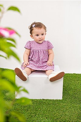 VESTIDO BEBÊ MENINA EM LAISE COM CALCINHA | POKOTINHA (1 ANO)