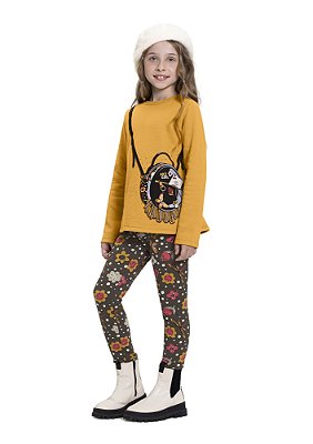 CONJUNTO INFANTIL MENINA MOLETOM ESTAMPADO | ALAKAZOO (4 A 10 ANOS)