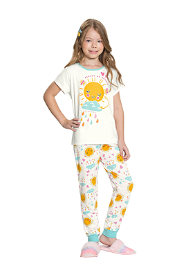 PIJAMA INFANTIL MENINA BRILHA NO ESCURO | ALAKAZOO (14 ANOS)