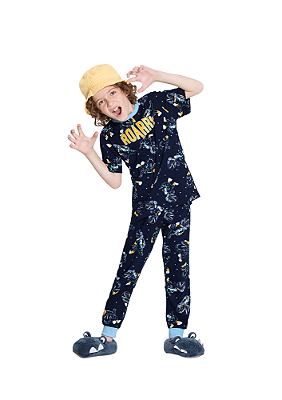 PIJAMA INFANTIL MENINO BRILHA NO ESCURO | ALAKAZOO (8 / 12 ANOS)