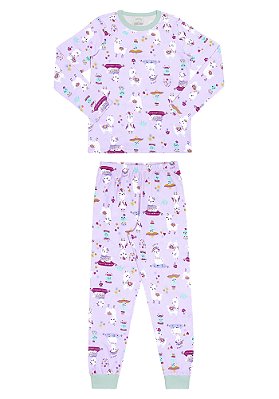 PIJAMA INFANTIL MENINA ESTAMPADO LHAMA | ALAKAZOO (3 ANOS)