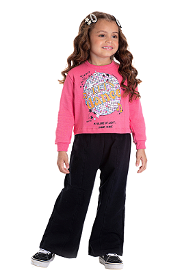 CONJUNTO INFANTIL MENINA CALÇA FLARE | PIMENTINHA (6 / 8 ANOS)