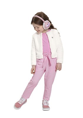 CALÇA INFANTIL MENINA COM CINTO E BOLSOS | ALAKAZOO (4 ANOS)