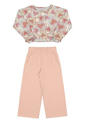 CONJUNTO INFANTIL MENINA CROPPED E PANTALONA | ALAKAZOO (1 A 10 ANOS)