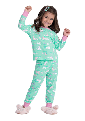 PIJAMA LONGO INFANTIL MENINA ESTAMPADO | ALAKAZOO (3 ANOS)