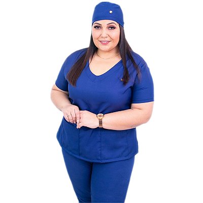 Scrub Feminino Camila Azul Royal - Pijama Cirúrgico