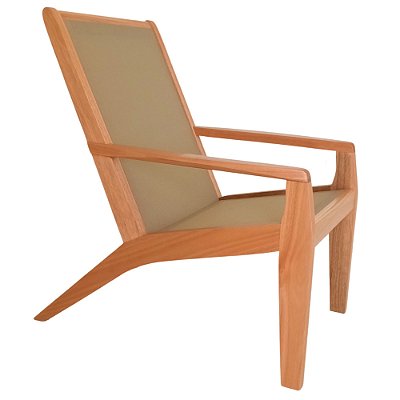 Cadeira de madeira / sling bege