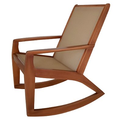 Cadeira balanço madeira sling bege