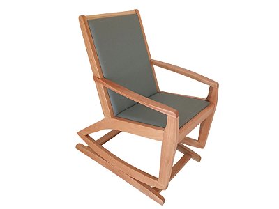 Cadeira de balanço  estofada cinza