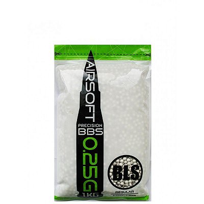 Esfera Plástica Feasso BBS Airsoft BLS de Alta Precisão 0.25g com 4.000 Bolinhas / Esferas