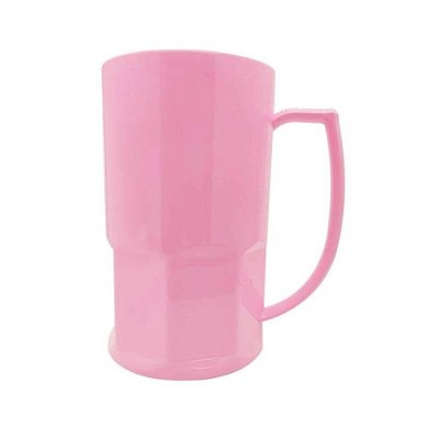 Caneca de Chopp Polímero Rosa Para Sublimação