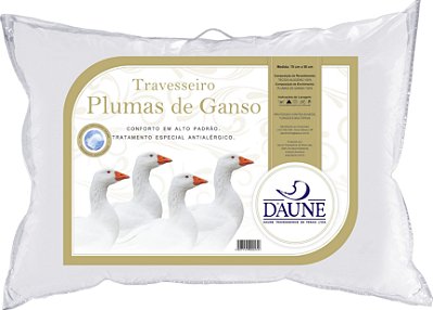 Travesseiro Daune 100% Plumas De Ganso Antialérgico 50x70cm