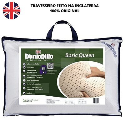Travesseiro Basic Queen De Látex Dunlopillo 50x70x15 cm