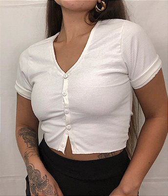 Cropped Vintage Manga Curta