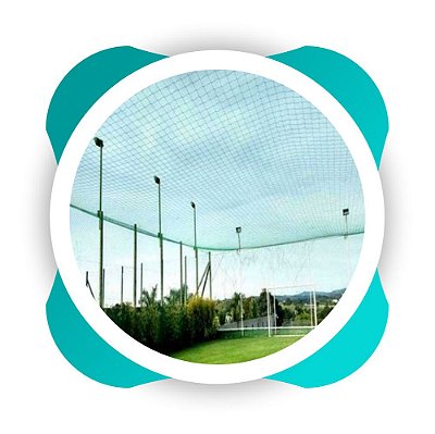 Rede de Proteção Esportiva Sob Medida para Cobertura de Quadra e Campo de Futebol Society Fio 2mm Malha 15cm Nylon