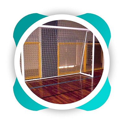 Par Rede Gol Futsal Fio 2 Malha 12 - nylon- Futebol de Salão