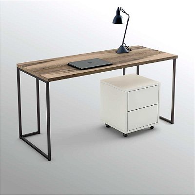Escrivaninha Industrial - Mesa Home Office - Escolha o tamanho e cor - 100% MDF e Metalon