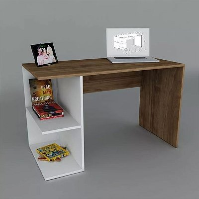 Mesa Com Perna de Prateleiras - 100% MDF 18mm  - Escolha sua cor!