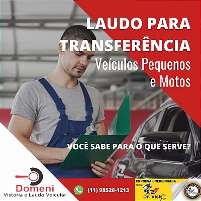 Vistoria de Transferência - Veículos Pequenos e Motos