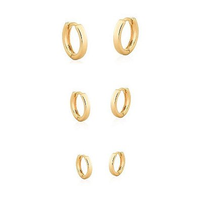 Brinco trio argola lisa