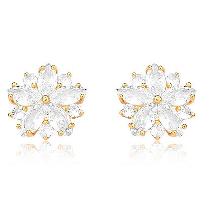 Brinco flor cristal