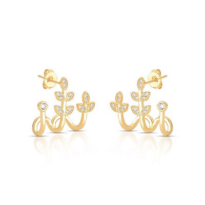 Brinco earcuff folhas